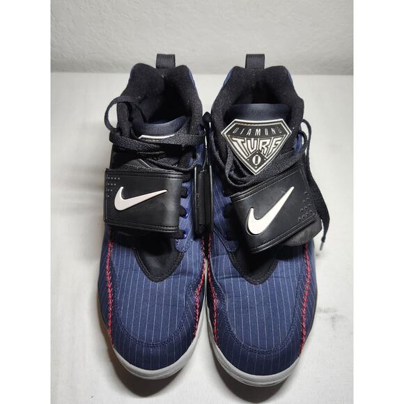 Nike Air Diamond Turf II Pinstripe Baseball Shoes Men’s Size 10.5 Blue/Red... - Picture 1 of 8